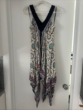 Forever 21 Black Top with Multicolor Pattern